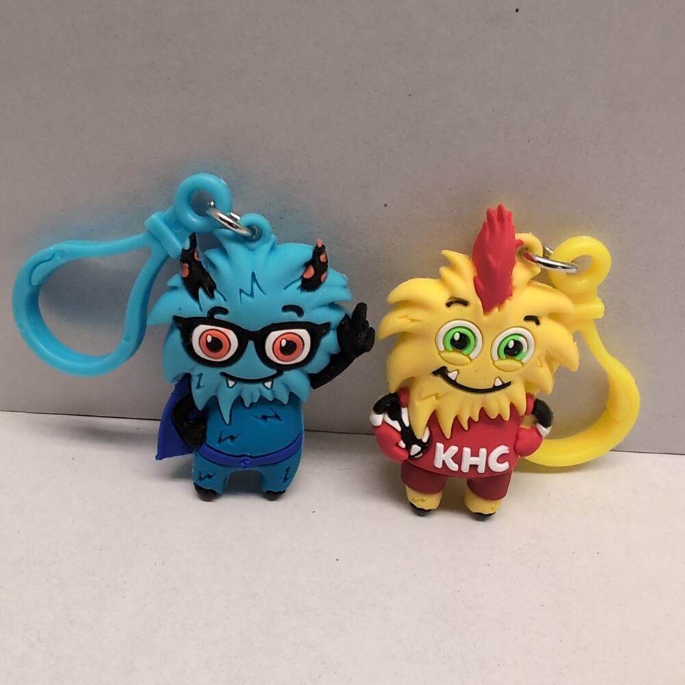 Lot of 2 American Heart Association Kids Challenge Monster Keychain Clip